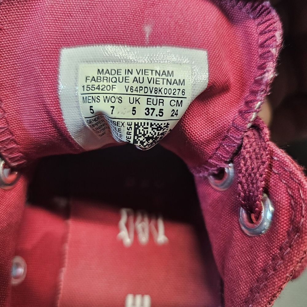 Converse Chuck Tailor All Star Ox Unisex 155420f-RHUBARB/WHITE/BROWN 7w/5m - Picture 2 of 10